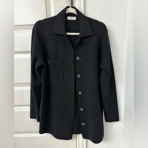 babaton black button down knit jacket